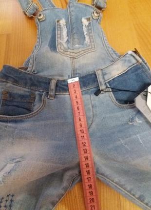 Джинсовый комбинезон, оверал, ромпер, штаны джинсы zara p.110 / 5 лет6 фото