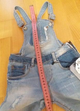 Джинсовый комбинезон, оверал, ромпер, штаны джинсы zara p.110 / 5 лет7 фото