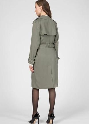 Женский тренч calvin klein tenchcoat transseasonal grau regular fit оригинал4 фото