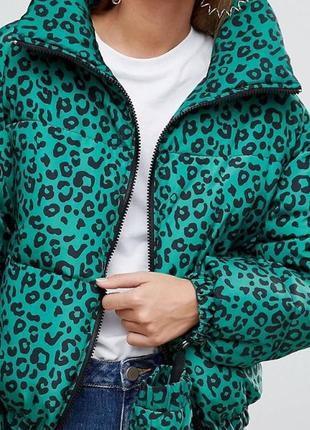 Роскошная дутая курточка, леопардовый принт, стиль zara куртка пуффер2 фото