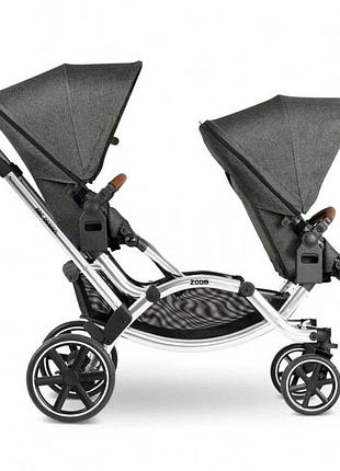 Универсальная коляска 2 в 1 для двойни abc design zoom asphalt
