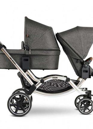 Универсальная коляска 2 в 1 для двойни abc design zoom asphalt