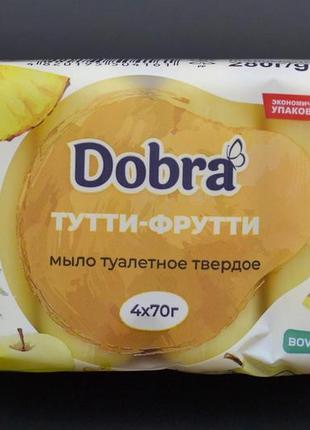 Мыло туалетное "dobra" / тути-фрути / 4*70г2 фото