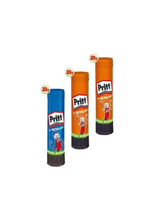 Набор клей-карандаш канцелярский 3х10г разноцветный pritt