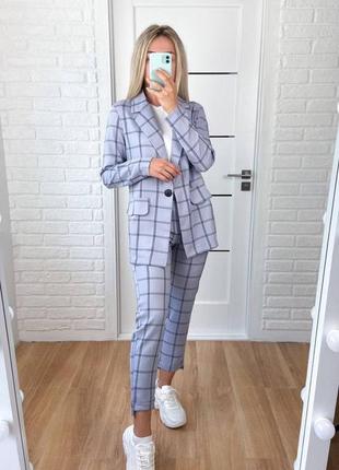 Женский брючный костюм в клетку 5 цветов
