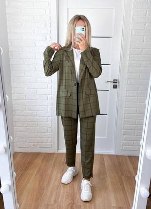 Женский брючный костюм в клетку 5 цветов