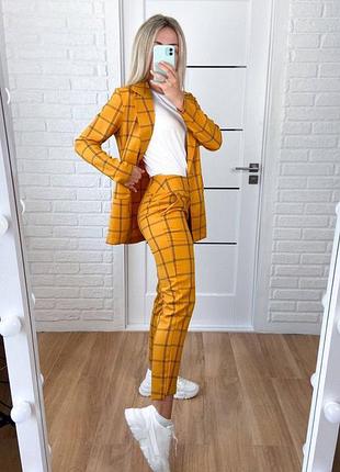 Женский брючный костюм в клетку 5 цветов