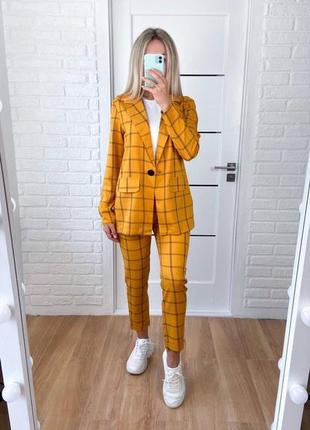 Женский брючный костюм в клетку 5 цветов