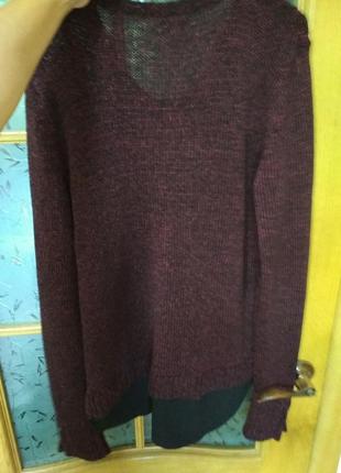 Бомбезный лонгслив пуловер с металлизированной нитью от calvin klein, p. m (l)3 фото