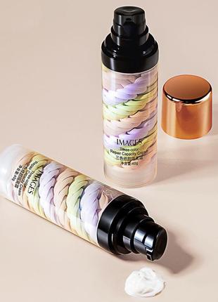 Триколірна вирівнювальна основа база під макіяж mk010