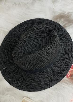 Жіночий літній капелюх федора тканий mizo bang чорний4 фото