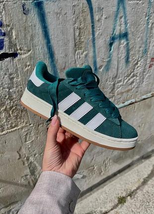 Кросівки adidas campus dark green/white