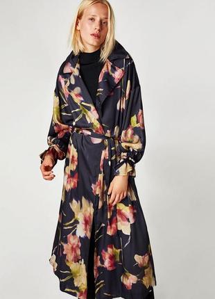 Zara limited edition крутой стильный плащ, тренч роскошный принт, с поясом5 фото