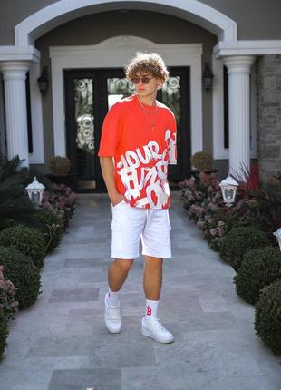 Чоловіча хлопкова футболка / молодіжні круті футболки в червоному кольорі