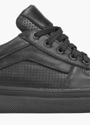 Кеди жіночі літні чорні натуральна шкіра україна vm villomi — розмір 36 (23,8 см)