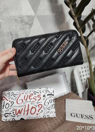 Кошелек комплект женский из экокожи + коробка набор, кошелек стиля гесс guess, кошелек женский с коробкой, кошелек