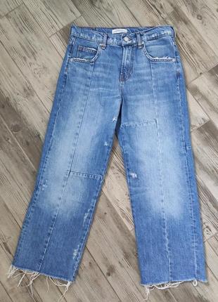 Zara woman premium denim collection джинсы укороченные