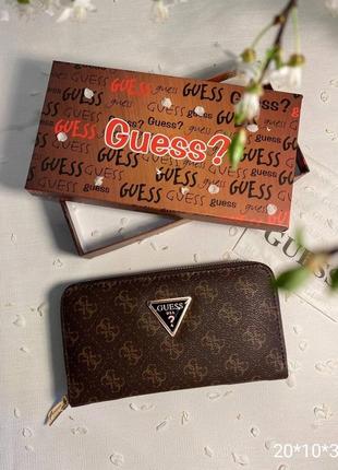 Кошелек комплект женский из экокожи + коробка набор, кошелек стиля гесс guess, кошелек женский с коробкой, кошелек туречня