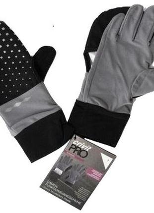 Женские перчатки для бега из фибры с сенсорными вставками crivit pro черные