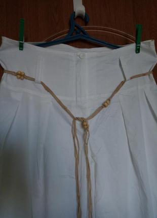 Белые натуральные летние брюки, "алладин" , р. 16/xxl2 фото