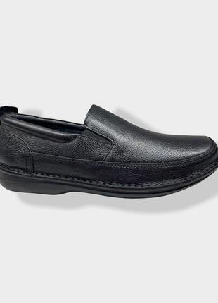 Туфли мужские кожаные черные без шнуровки ulus5 фото
