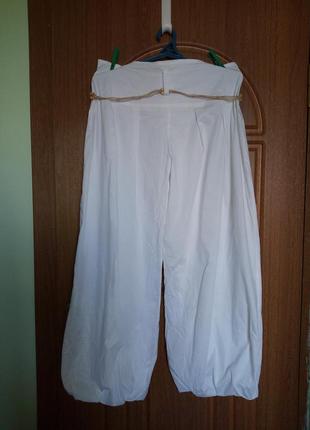 Белые натуральные летние брюки, "алладин" , р. 16/xxl3 фото