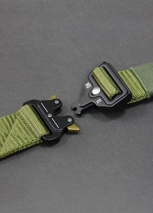 Ремень тактический assaulter belt с металлической пряжкой 140 см олива + подарок тактический нож олива3 фото