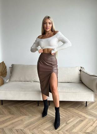 Юбка эко кожа