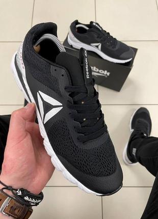 Мужские легкие черные кроссовки в сетку reebok racer 🆕 рибок3 фото