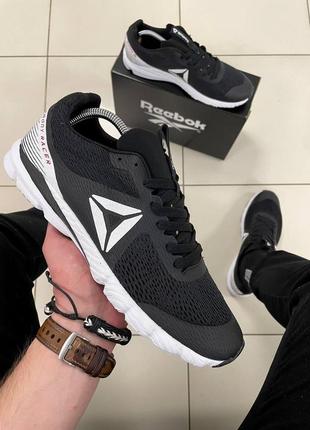 Мужские легкие черные кроссовки в сетку reebok racer 🆕 рибок