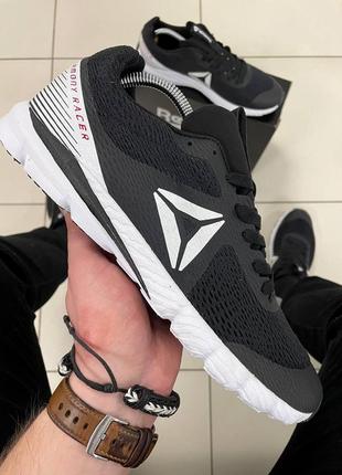 Мужские легкие черные кроссовки в сетку reebok racer 🆕 рибок7 фото