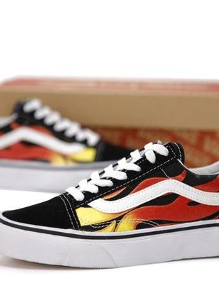 Женские кеды vans old skool black orange 36-37-38-39-40-41