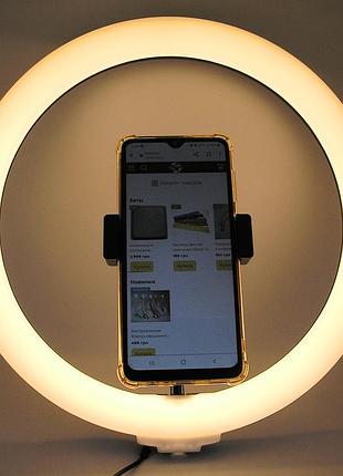 Лампа селфі led кільцева світлодіодна кільце 32 см з тримачем для телефона та кріпленням під штатив