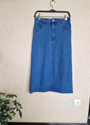 Стильная удлиненная джинсовая юбка миди primark