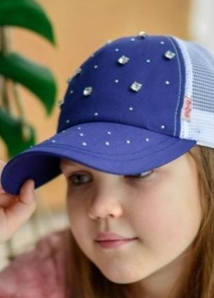 Кепка для дівчинки кепка на літо із сіточкою 52-56 см