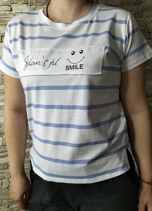 Стильная💣базовая универсальная хлопковая белая женская футболка angel” smile”9 фото