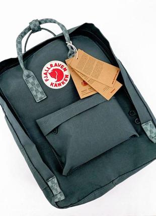 Рюкзак fjällräven kanken classic темно серый с светло серыми ручками