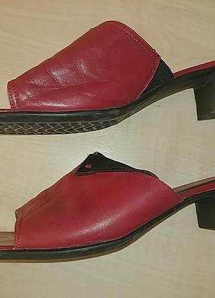 Шлепанцы сабо 40р кожа цвета вишня