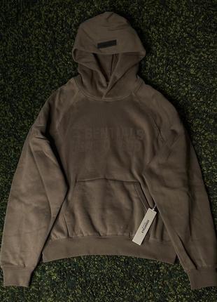 Кофта essentials fear of god raglan hoodie brown (new) | original1 фото