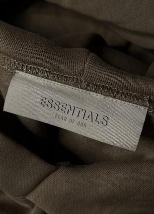 Кофта essentials fear of god raglan hoodie brown (new) | original6 фото