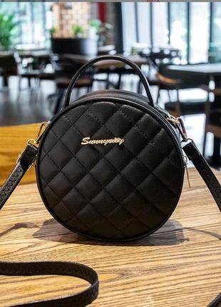 Современная женская черная сумка через плечо из зкокожи, трендовая модная женская сумочка для девушки1 фото