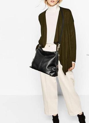 Сучасна жіноча чорна сумка через плече з натуральної шкіри, модна трендова жіноча сумочка для дівчини9 фото