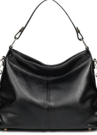 Сучасна жіноча чорна сумка через плече з натуральної шкіри, модна трендова жіноча сумочка для дівчини3 фото