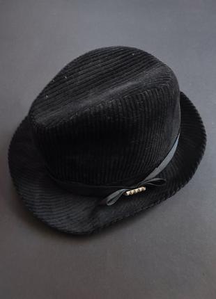 Черная вельветовая шляпа ( шляпка)