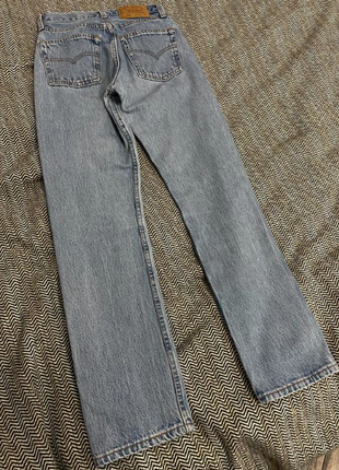 Vintage levi's 501 винтажные идеальные голубые прямые мом джинсы8 фото