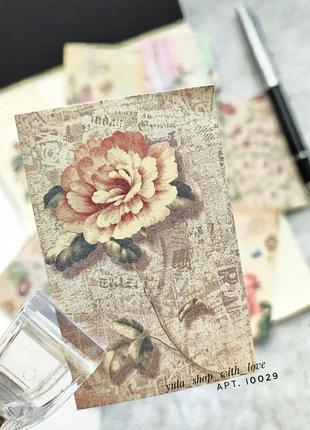 Набір #29 для скрапбукінга,квіти, декоративний папір, зображення для щоденників блокнота скетча записника