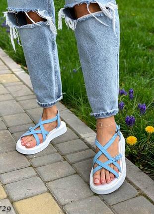 Босоножки сандалии натуральная кожа черные белые розовые голубые
