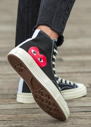 Женские высокие кеды converse x comme des garçons play 🆕 кеды конверс7 фото