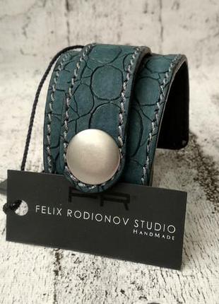 👑 стильный дизайнерский браслет от felix rodionov, ручная работа, натур. кожа