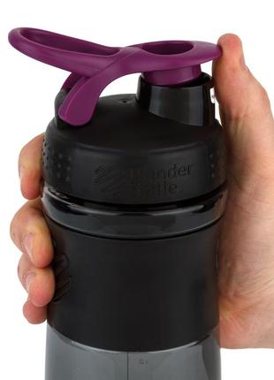 Шейкер спортивний (пляшка) blenderbottle sportmixer 20oz/590ml black/plum (original)2 фото